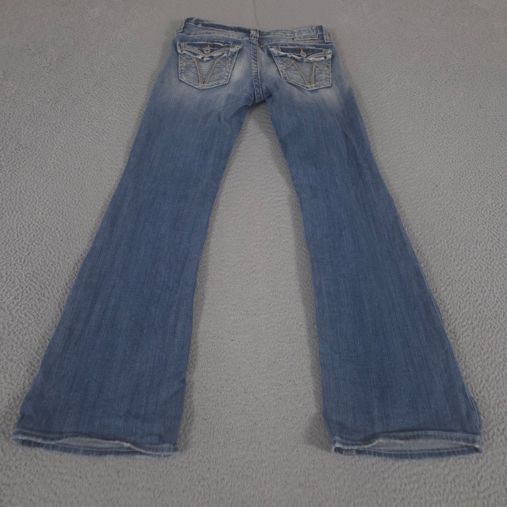 Big Star Jeans Womens 27R Blue Sweet Ultra-Low Rise Bootcut Denim Whiskered Y2K